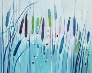 Aqua Reeds Reflection