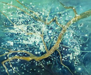 Golden Branches Blue Water