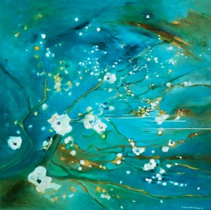 Teal Water Blossoms