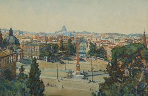 Rome, from The Pincio, Piazza Del Popolo
