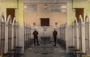 Interior of the bathrooms at Beverloo Camp by Belgian Photographer