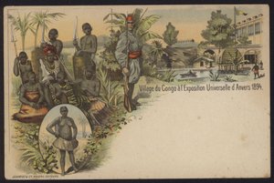 Congolese village exhibited at the Exposition Internationale d
