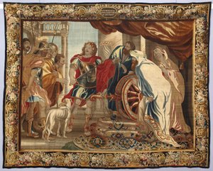 King Alexander the Great slices the Gordian knot. Tapestry made in the manufactures of Brussels. 16th century Genes, Musei di Strada Nuova by Belgian School