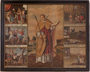 Maarke. Chapel (Sint-Vincentiuskapel). Interior. Painting. The Martyr of Saint Vincent. 19th Century