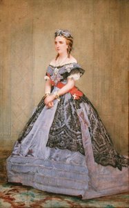 Portrait of Charlotte of Saxe-Cobourg-Gotha, Princess of Belgium and Empress of Mexico by Belgian School