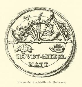 Reverse of the two medals of Houwaert by Belgian School