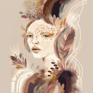 Ethereal Feathered Woman