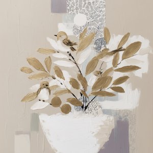 Golden Leaves and Birds by Bella Eve