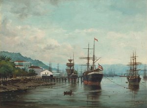 Port of Santos, SP (viewed from the left), 1890