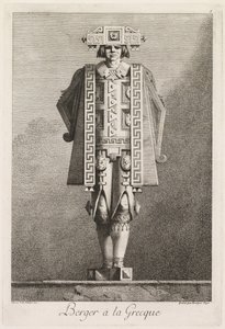 Masquerade à la Grecque: Shepherd à la Grecque Plate 5, 1771 by Benigno Bossi