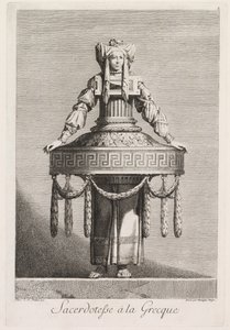 Masquerade in the Greek Style: Greek Priestess (Plate 8) by Benigno Bossi
