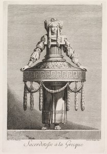 Masquerade à la Grecque: Priestess à la Grecque Plate 8 by Benigno Bossi