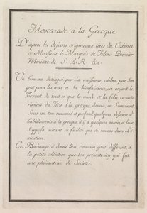 Masquerade à la Grecque: Title Page Plate 1 by Benigno Bossi