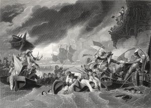 Battle of La Hogue, engraved by W. French