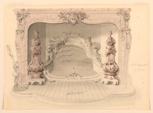 Chimneypiece Design with Cast-iron Grate by Benjamin Dean Wyatt