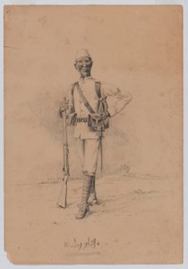 A soldier of the 10th Sudanese Battalion, c.1889 by Benjamin Donisthorpe Alsop Donne