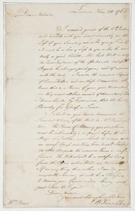Autograph letter to Mrs. Ann Penn, London, 20th November 1766