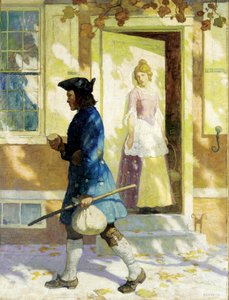 The Arrival of Benjamin Franklin (1706-1790) Young in Philadelphia Seeking Employment, Painting by Newell Convers (NC) Wyeth
