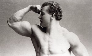 Photographic Portrait in Studio of German Bodybuilder Eugen Sandow