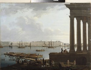 View of the Winter Palace and the Stock Exchange in Saint Petersburg by Benjamin Patersson