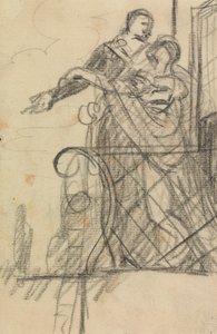 Study of Two Figures on a Balcony