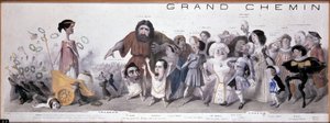 The grand road of posterity: representation of tragedy and comedy - Lithography by Benjamin Roubaud, Maison de Balzac, Paris