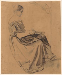 Seated Girl with a Letter; the Letter Repeated at the Top by Benjamin Vautier