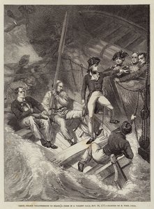 Lieutenant Nelson Volunteering to Board a Prize in a Violent Gale, 20 November 1777 by Benjamin West