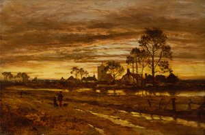 An Autumn Evening After Rain by Benjamin Williams Leader