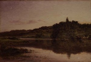 Evening at Streatley, Bedfordshire by Benjamin Williams Leader