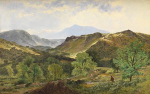 Moel Siabod in the Valley of the Lledr by Benjamin Williams Leader