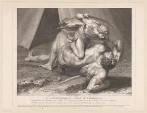 David Beheads Goliath by Benoît Audran (I)