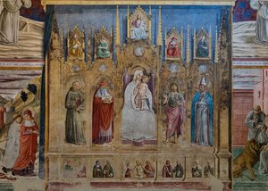 A Fake Polyptych with the Virgin Mary and Child, S. Anthony of Padua, St. Jerome, St. John and St. Louis of Toulouse, Chapel of St. Jerome