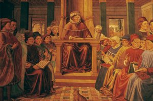 Augustine teaching rhetoric in Rome by Benozzo di Lese di Sandro Gozzoli