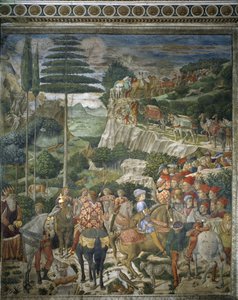 Cortege of the Magi with Julien de Medicis and Joseph II, Patriarch of Constantinople by Benozzo di Lese di Sandro Gozzoli
