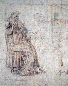 Marriage of Isaac and Rebecca, (detail of sinopia) by Benozzo di Lese di Sandro Gozzoli