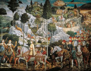 Procession of Magi Kings to Bethlehem by Benozzo Gozzoli by Benozzo di Lese di Sandro Gozzoli
