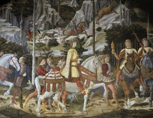 The cavalcade of the Magi (detail) by Benozzo di Lese di Sandro Gozzoli