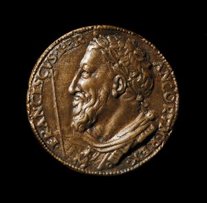 Bronze medallion with the effigy of King Francois I made by Benvenuto Cellini, 1538, Florence, Museo Nazionale del Bargello