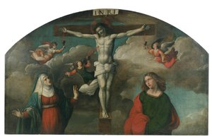 Crucifixion with the Virgin and Saint John the Baptist by Benvenuto Tisi da Garofalo