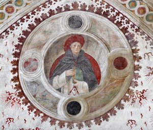 Representation of a Dominican Cardinal. Fresco by Bernardino Zenale and Bernardino Butinone