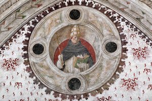 Representation of a Dominican Pope (Innocent V or Benoit XI) Fresco by Bernardino Zenale and Bernardino Butinone