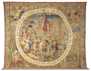 Brussels allegorical tapestry depicting the month of December from 