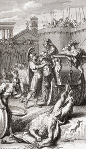 The death of Achilles by Bernard (after) Picart