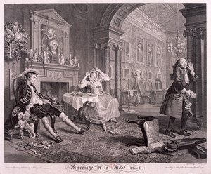 Marriage a la Mode, 1745, plate II by Bernard Baron