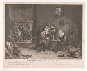 Tavern Interior with Card Players by Bernard François Lépicié