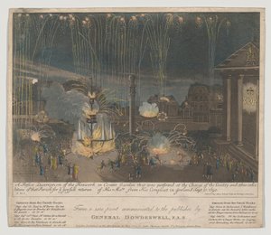 Fireworks in Covent Garden, 1809 by Bernard II Lens
