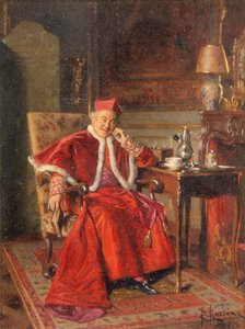 Cardinal at Coffee by Bernard Louis Borione