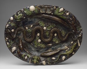 Rustic Ware: Dish with Animal and Plant Ornaments, Second half of the 16th century by Bernard Palissy