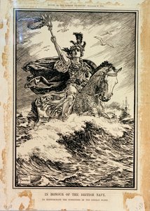 In Honour of the British Navy. To Commemorate the Surrender of the German Fleet. Front cover of Punch, 27th November 1918 by Bernard Partridge